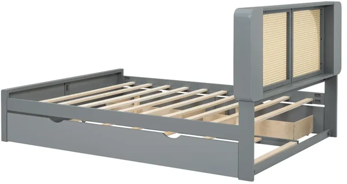 Merax Platform Bed with 2 Drawers and Trundle