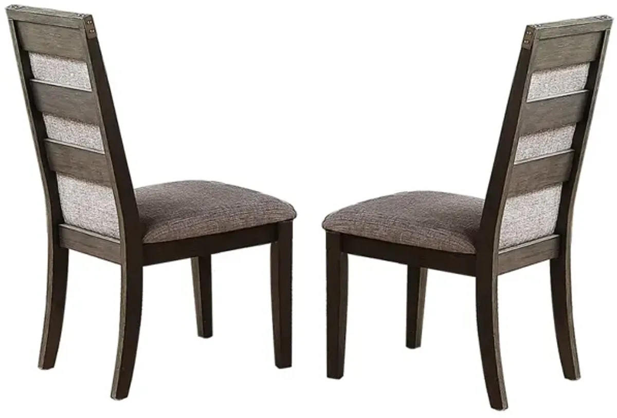 Dining Chair With Upholstered Cushion, Grey(Set Of 2)