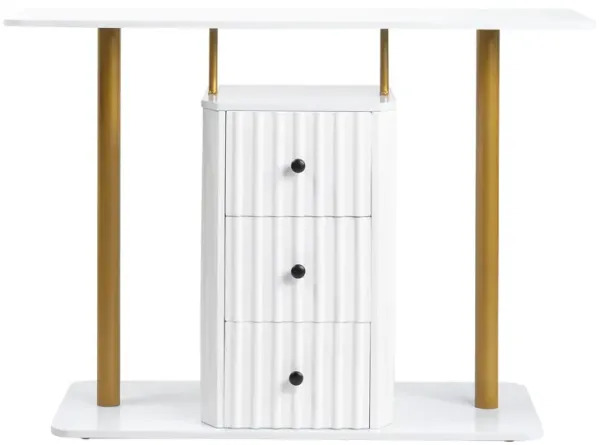 Modern Console Table with 3 Drawers Stylish Storage Accent for Entryway or Living Room
