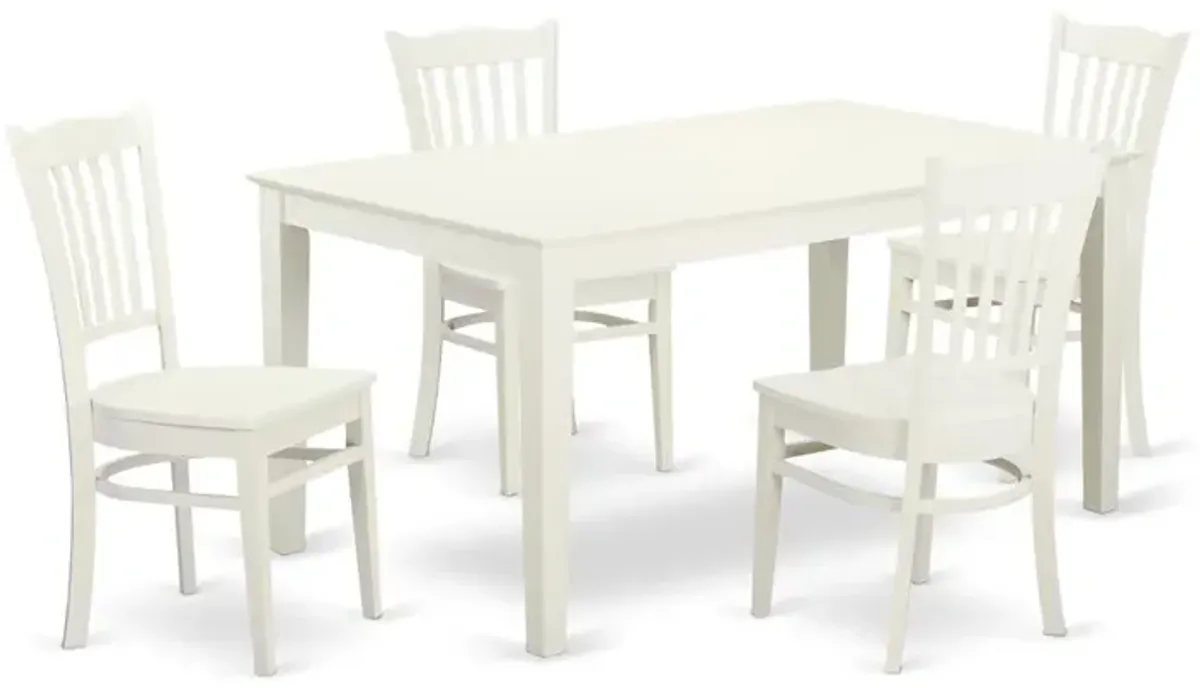 Dining Room Set Linen White, CAGR5-LWH-W