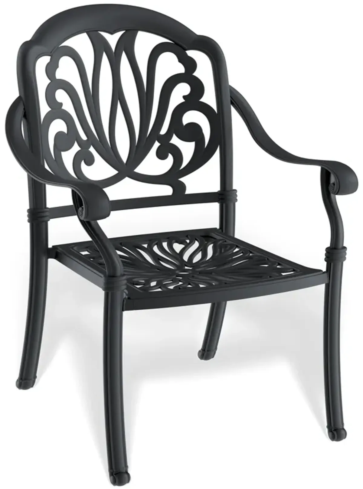 Black Aluminum 4-Seat Patio Bistro Set with Table and Cushions