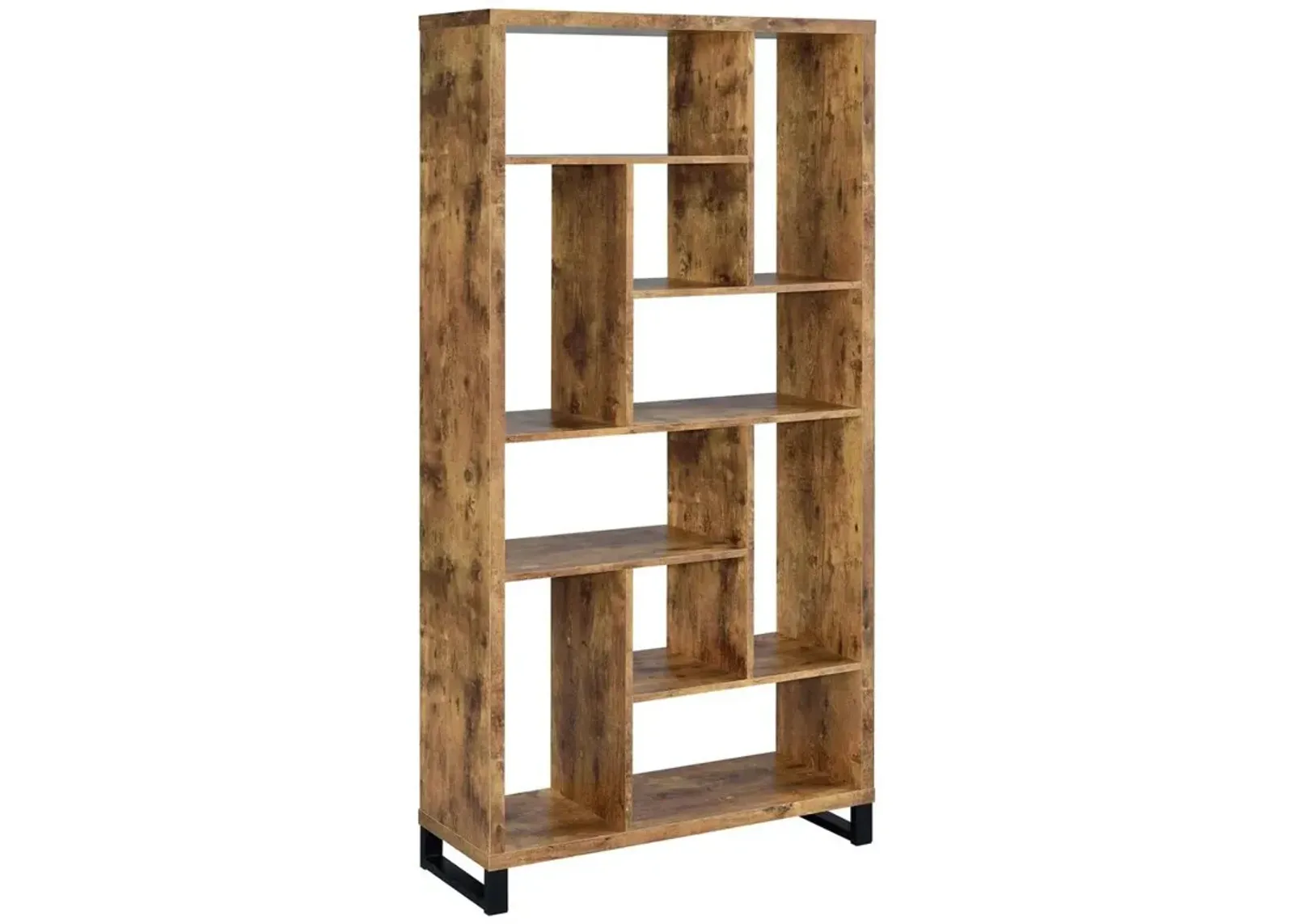 Delwin 10-shelf Bookcase Antique Nutmeg