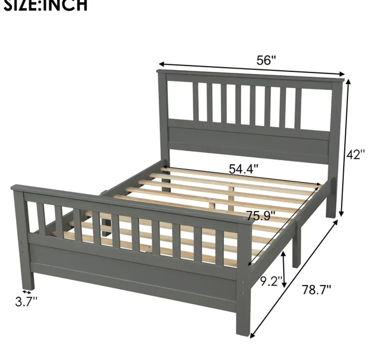 Merax Standard Platform Bed with Headboard