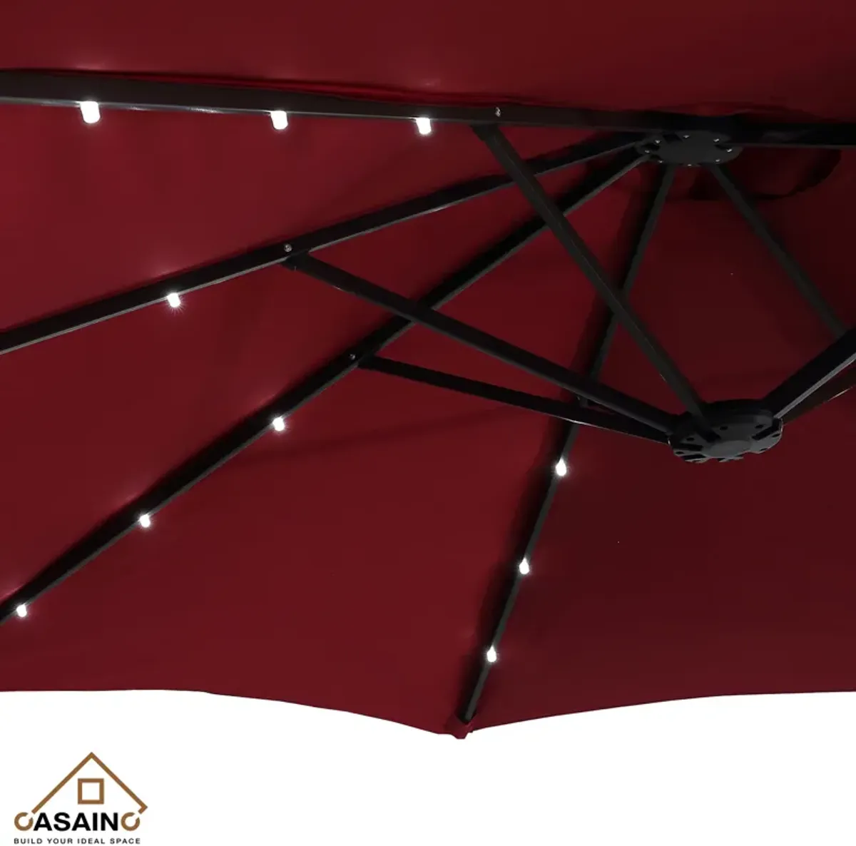 15ft Patio Maket Umbrella with base and led.