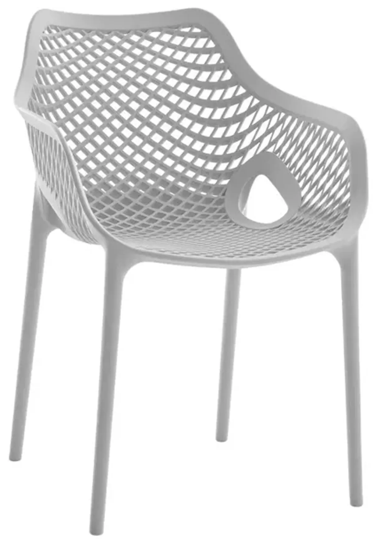 Meridian Furniture Mykonos Grey Outdoor Patio Dining Chair, Set of 4