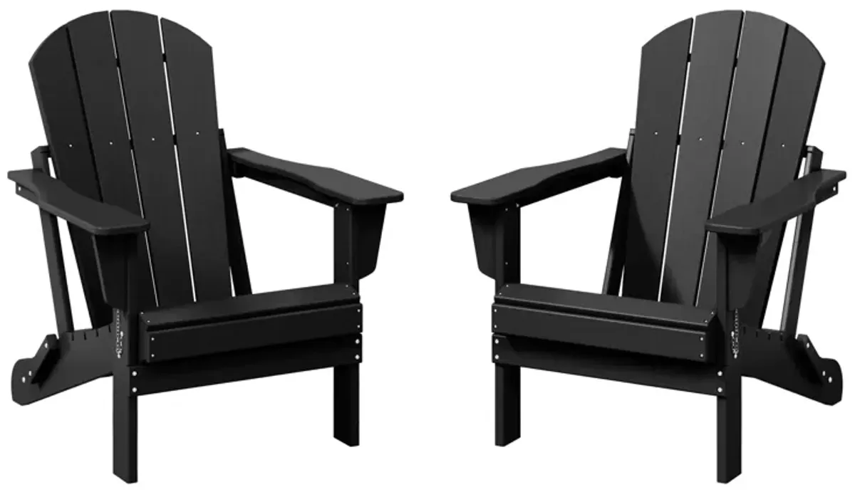 WestinTrends Westintrends 2 piece set outdoor folding Poly Adirondack chair