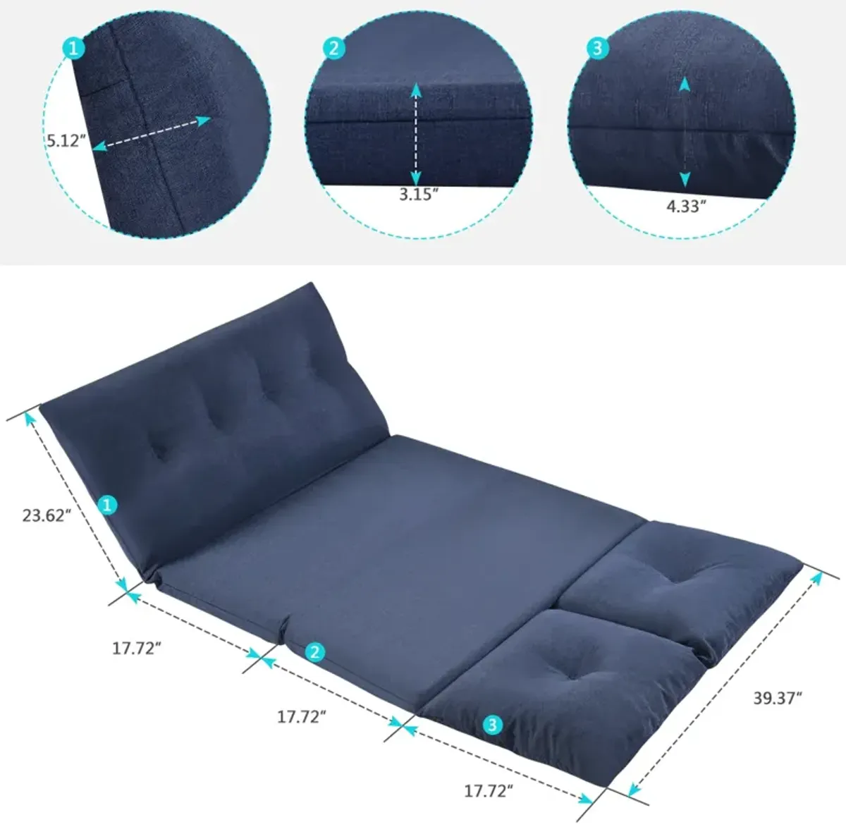 Merax Adjustable Thicken Floor Couch Sofa