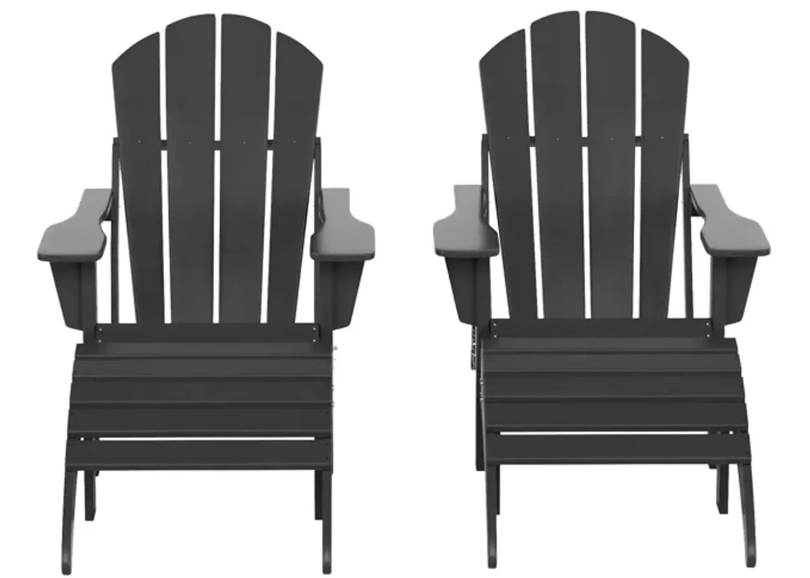 WestinTrends 4-Piece Folding Adirondack Chair With Footrest Ottoman Set