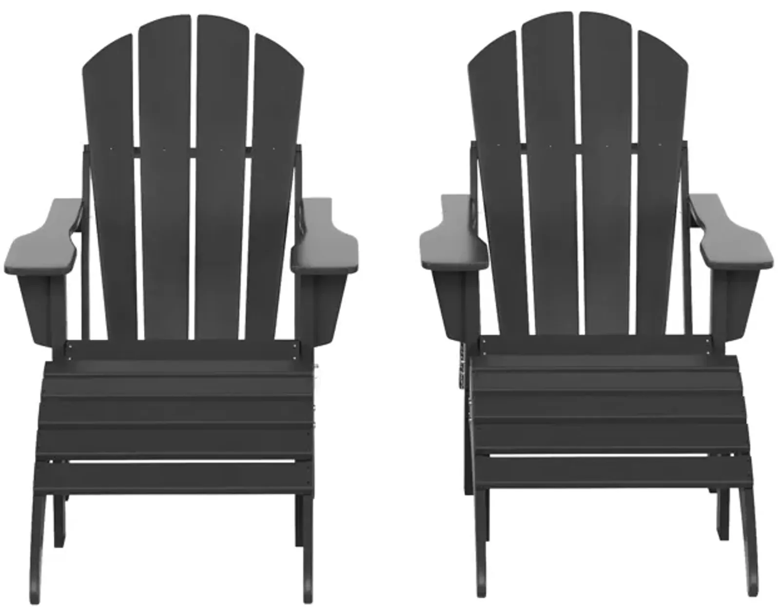 WestinTrends 4-Piece Folding Adirondack Chair With Footrest Ottoman Set