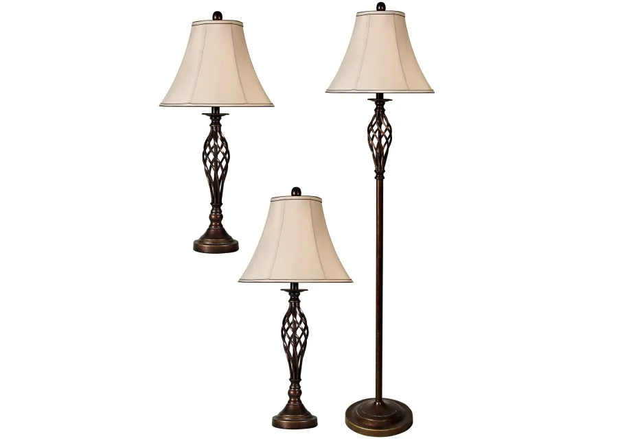 Barcley 2 Table Lamp 1 Floor Lamp