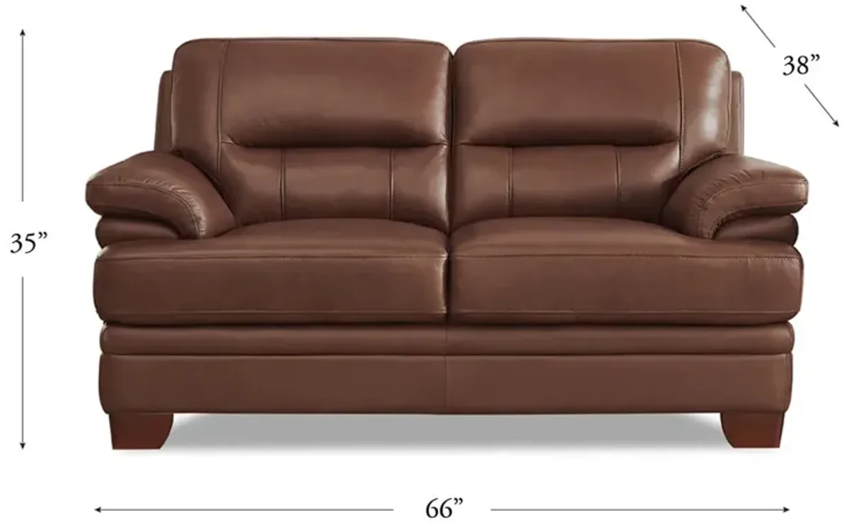 Luxor Top Grain Leather Loveseat