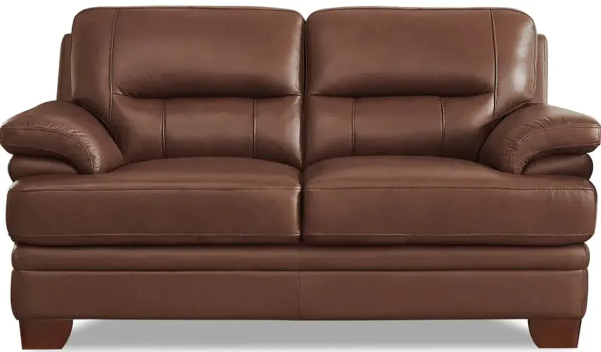 Luxor Top Grain Leather Loveseat