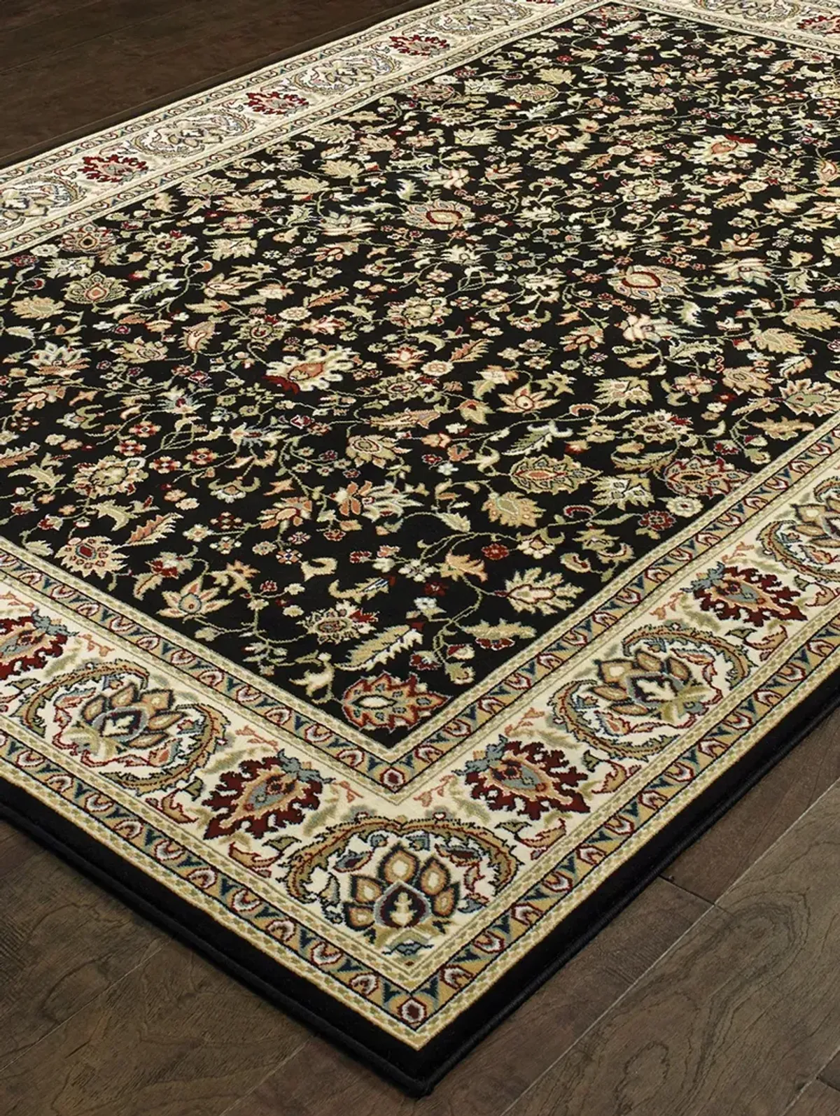 Kashan 5'3" x 7'6" Black Rug