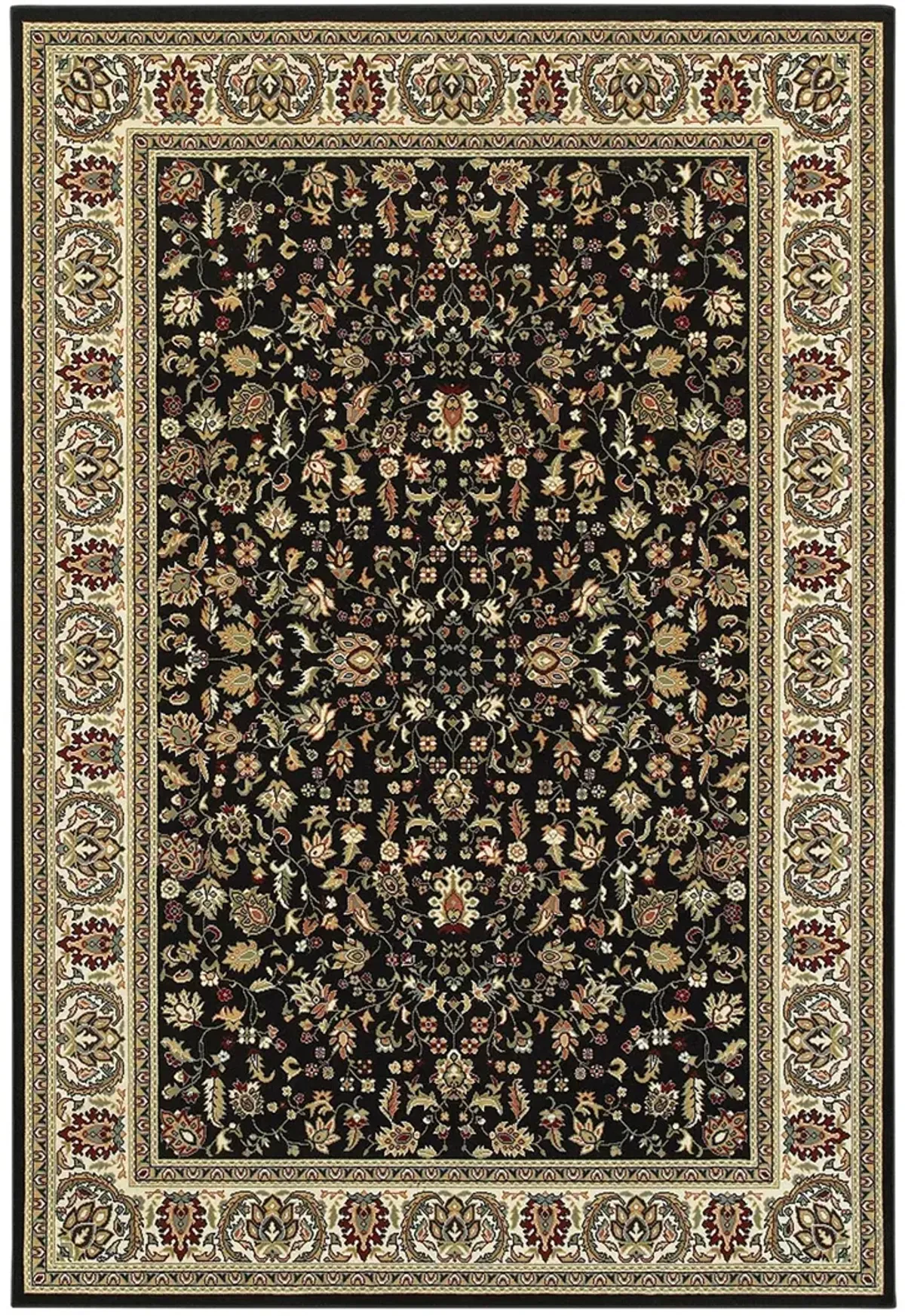 Kashan 5'3" x 7'6" Black Rug