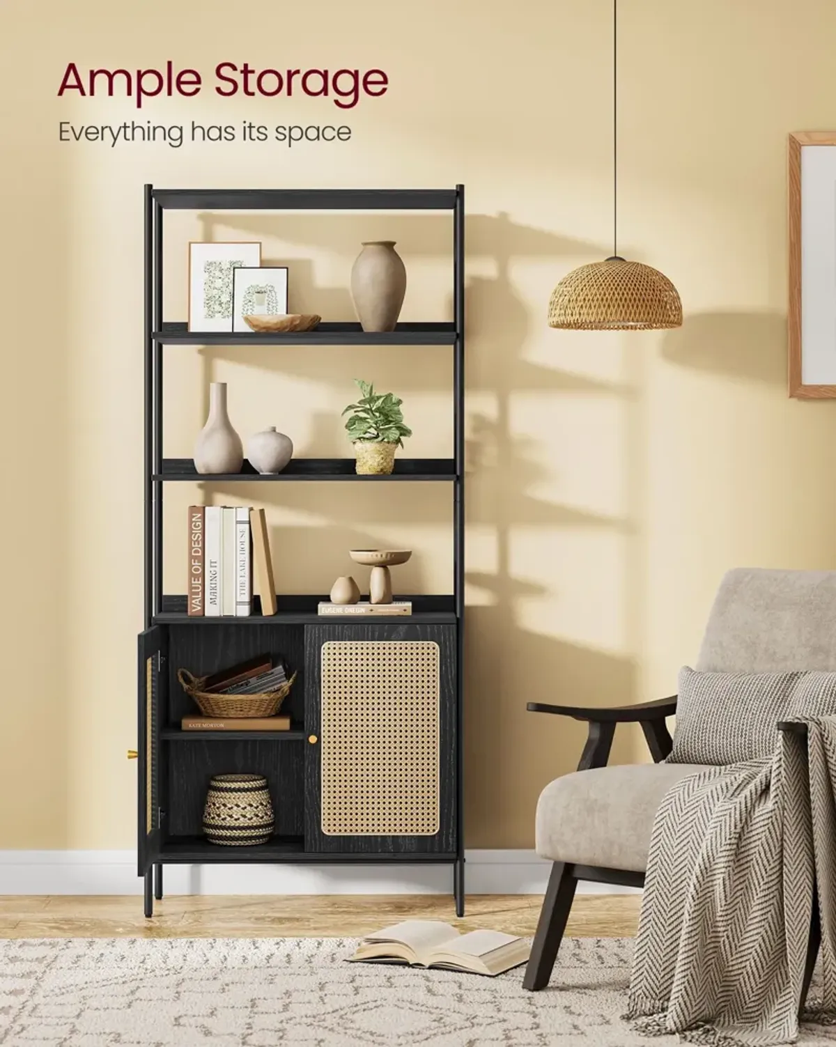 6-Tier Tall Bookshelf for Ample Storage and Stylish Home Organization