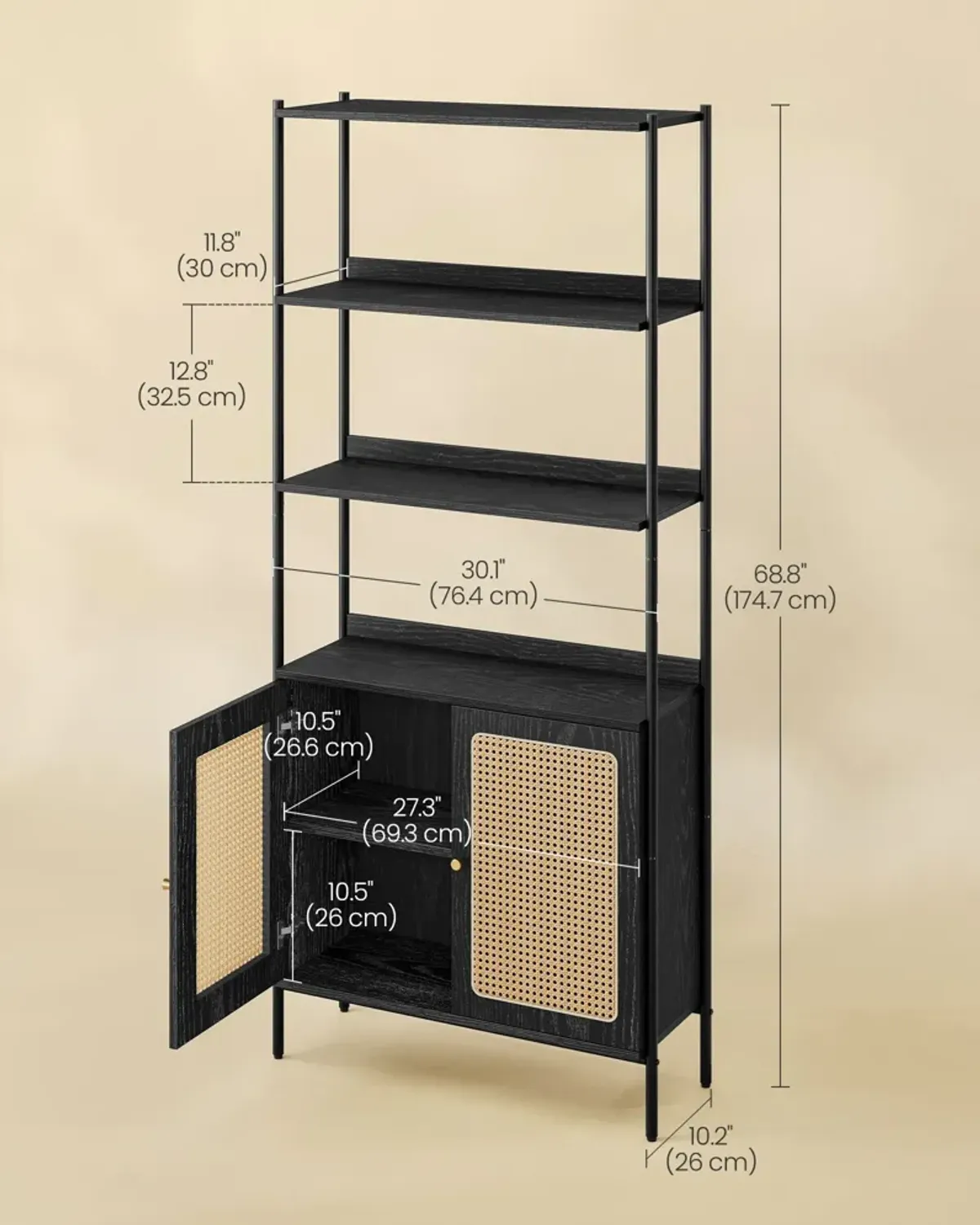 6-Tier Tall Bookshelf for Ample Storage and Stylish Home Organization