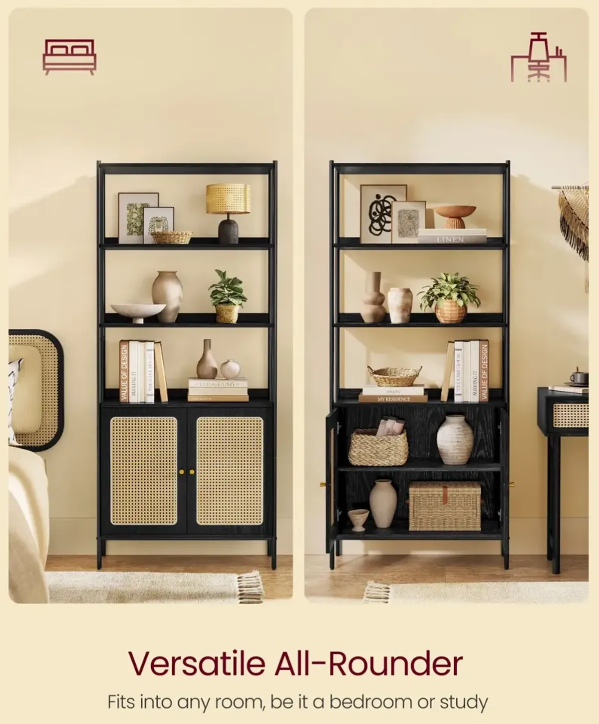 6-Tier Tall Bookshelf for Ample Storage and Stylish Home Organization