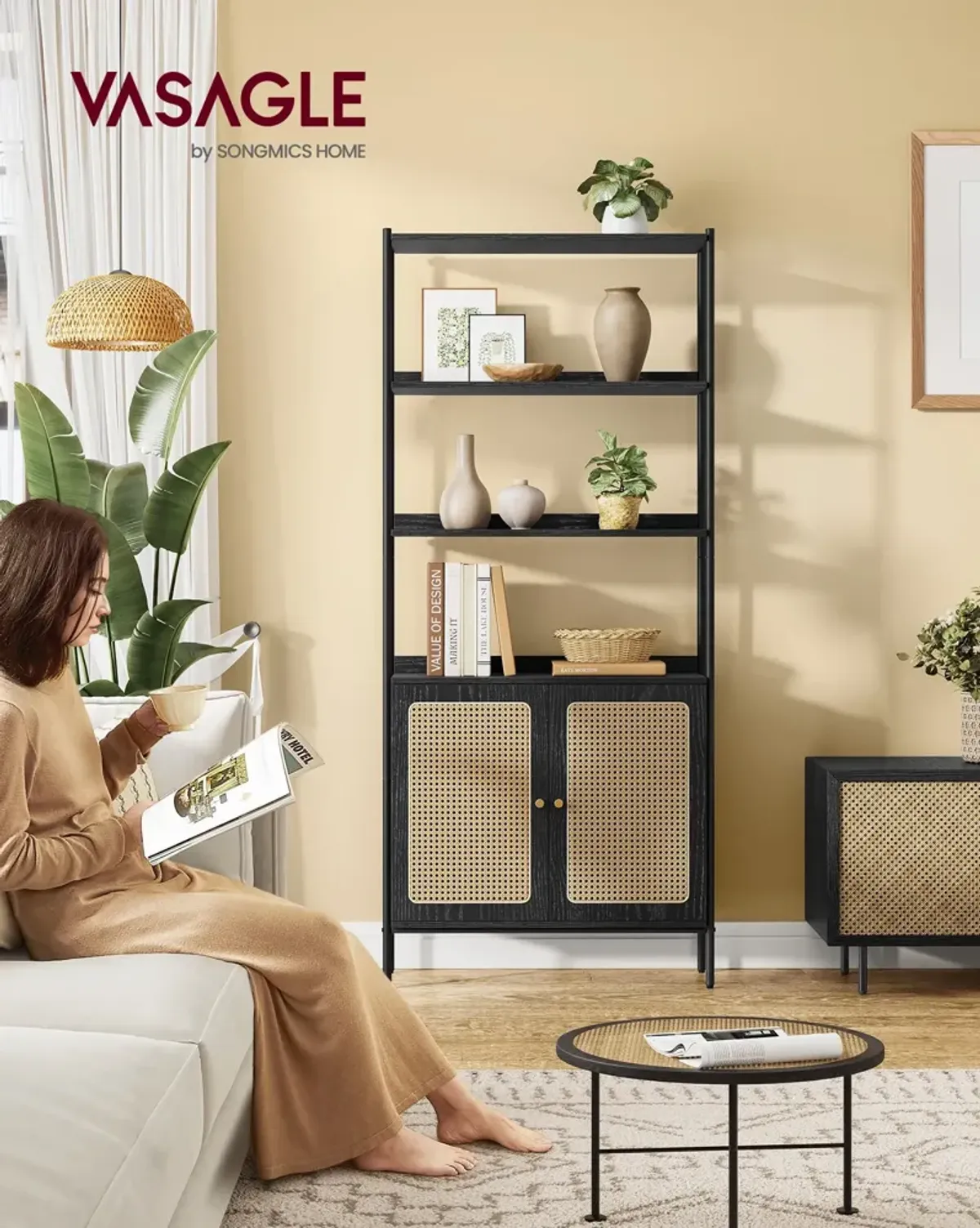 6-Tier Tall Bookshelf for Ample Storage and Stylish Home Organization