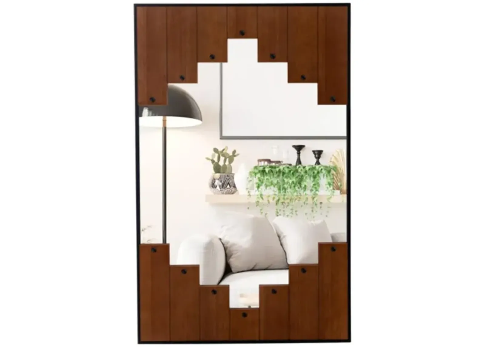 Hivvago 37.5" x 26.5" Decorative Rectangle Wall Mirror with Piano Key-Shaped Frame