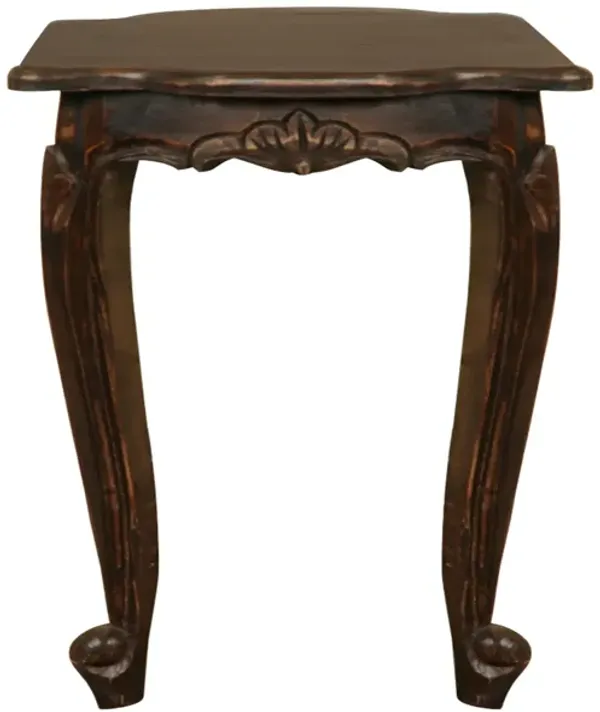 Shabby Chic Cottage 15.8 in. Vintage Iron Square Solid Wood End Table