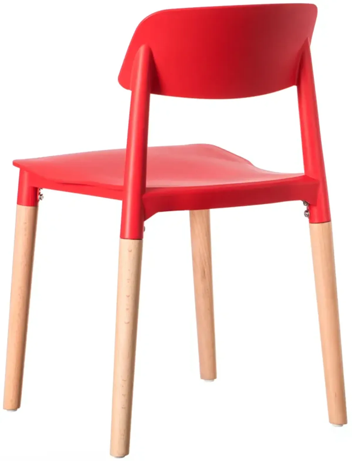 Modern Plastic Dining Chair Open Back with Beech Wood Legs, Yellow