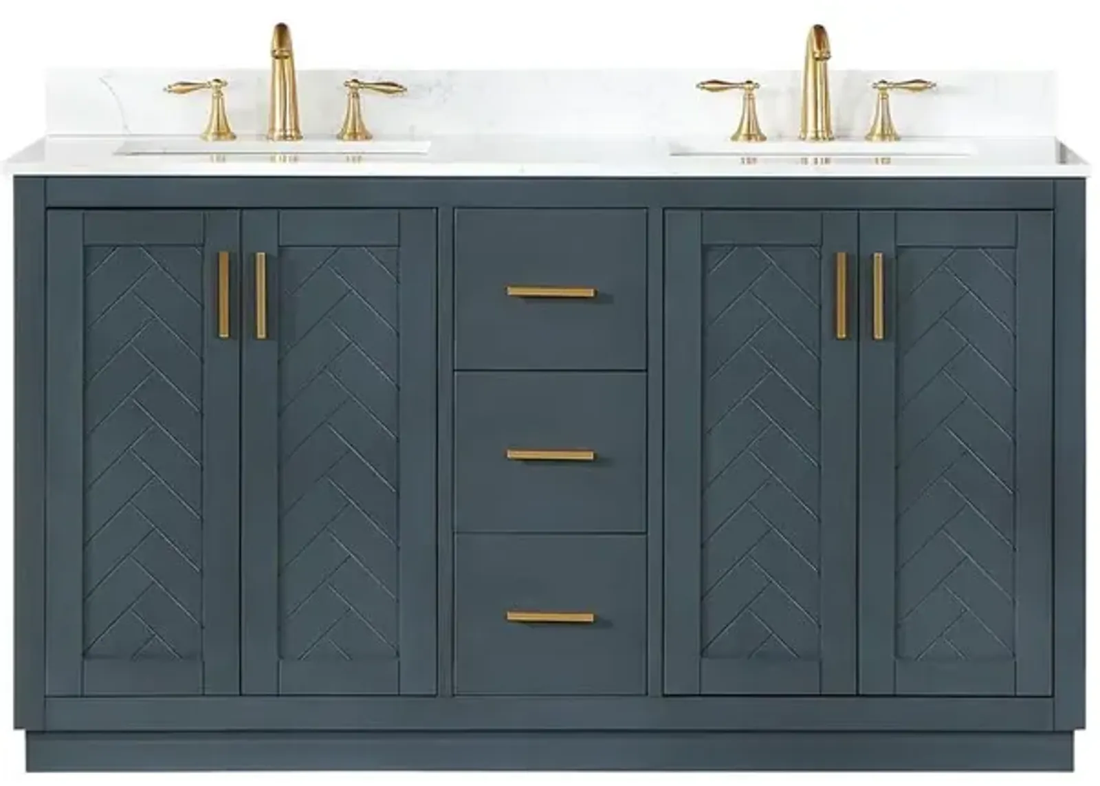 Altair 60 Double Bathroom Vanity Set in Classic Blue without Mirror