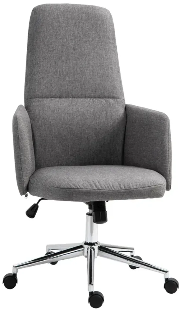Grey Soho Office Chair: Mid-Back, Breathable Fabric, Rocking