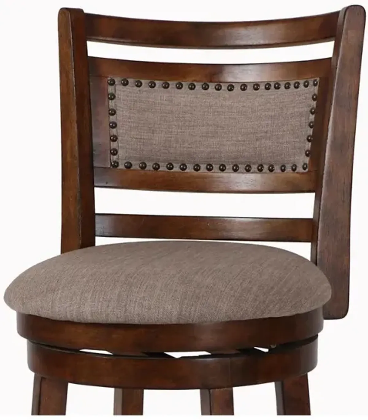 New Classic Furniture Aberdeen Wood Swivel Counter Stool with Fabric Seat in Dark Brown