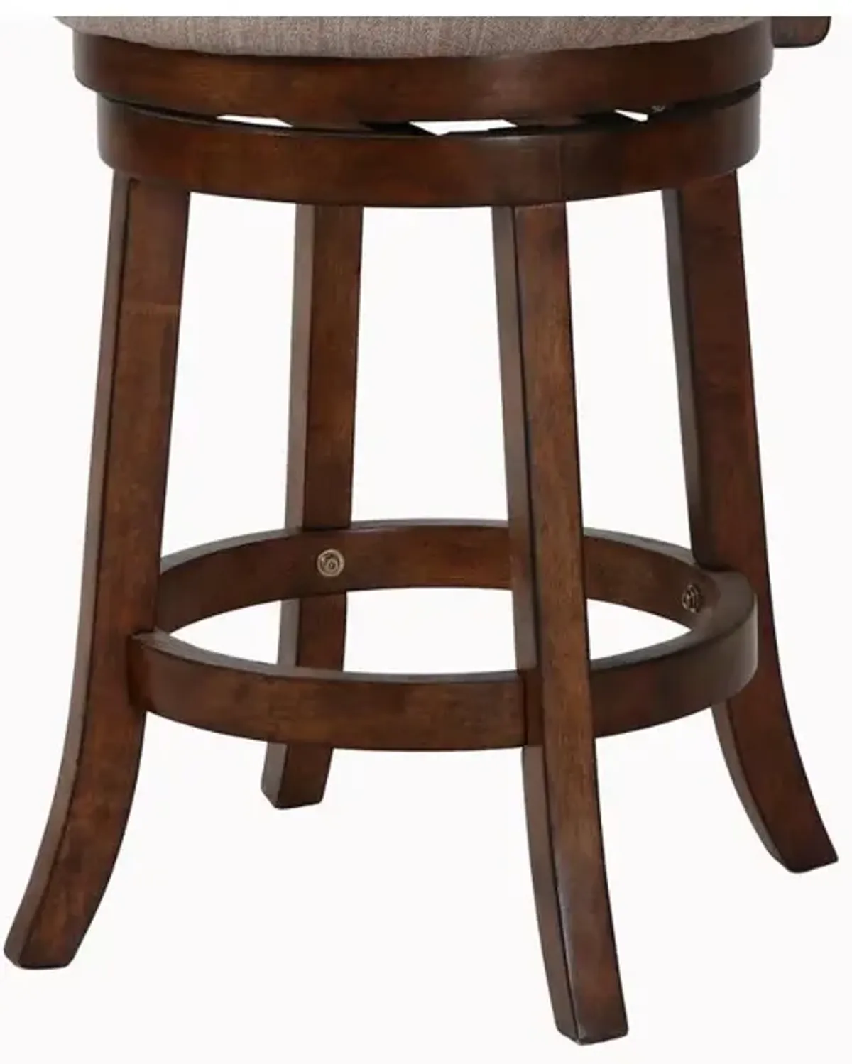 New Classic Furniture Aberdeen Wood Swivel Counter Stool with Fabric Seat in Dark Brown