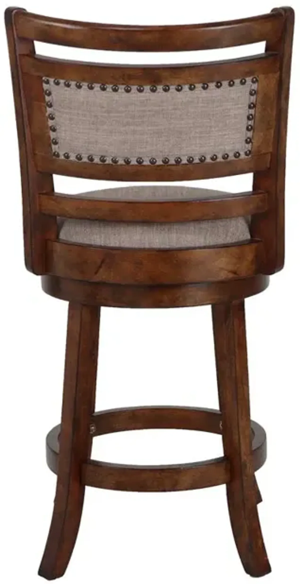 New Classic Furniture Aberdeen Wood Swivel Counter Stool with Fabric Seat in Dark Brown