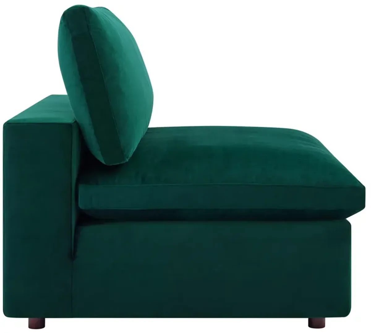 Commix Down Filled Overstuffed Performance Velvet Armless Chair