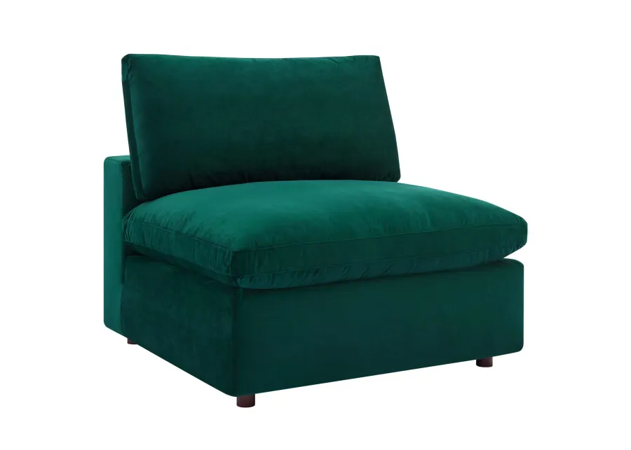 Commix Down Filled Overstuffed Performance Velvet Armless Chair