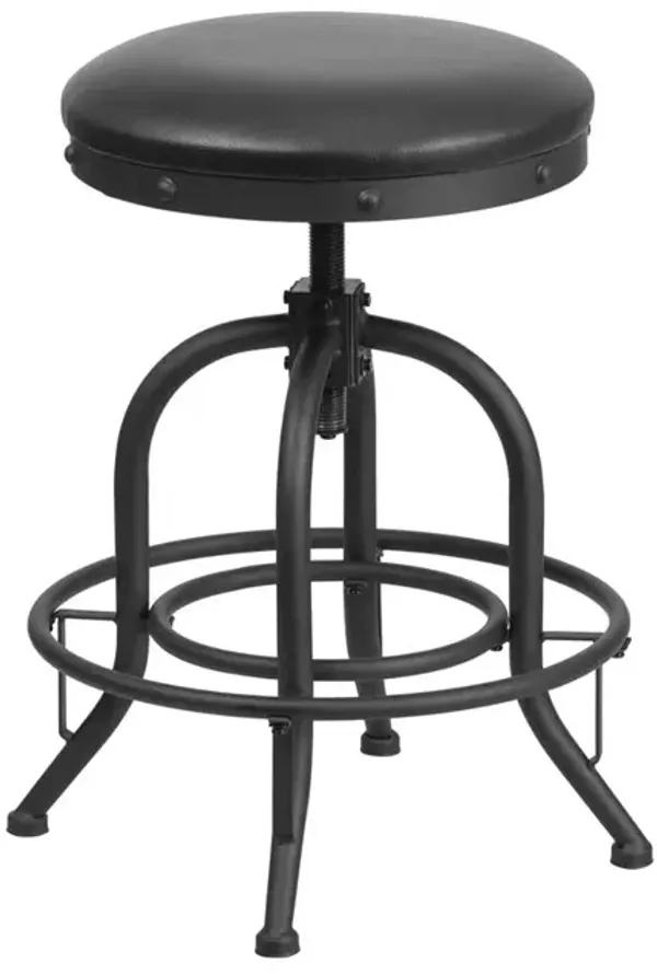 Flash Furniture Carrington 24'' Counter Height Stool with Swivel Lift Black LeatherSoft Seat