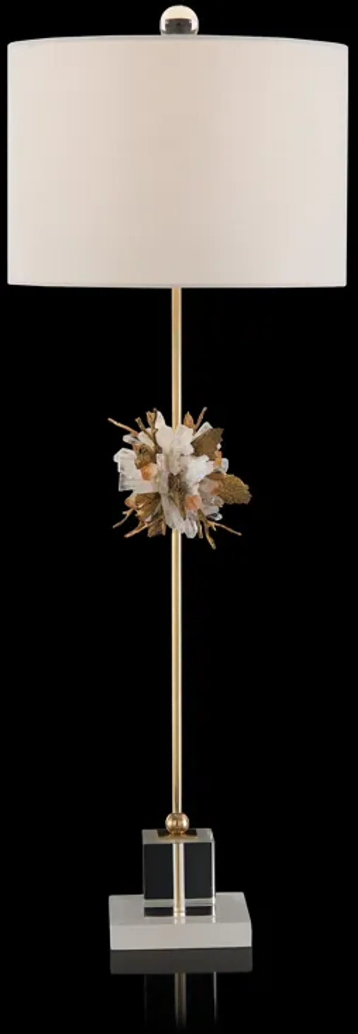 Organic Stones in Gold and White Buffet Lamp