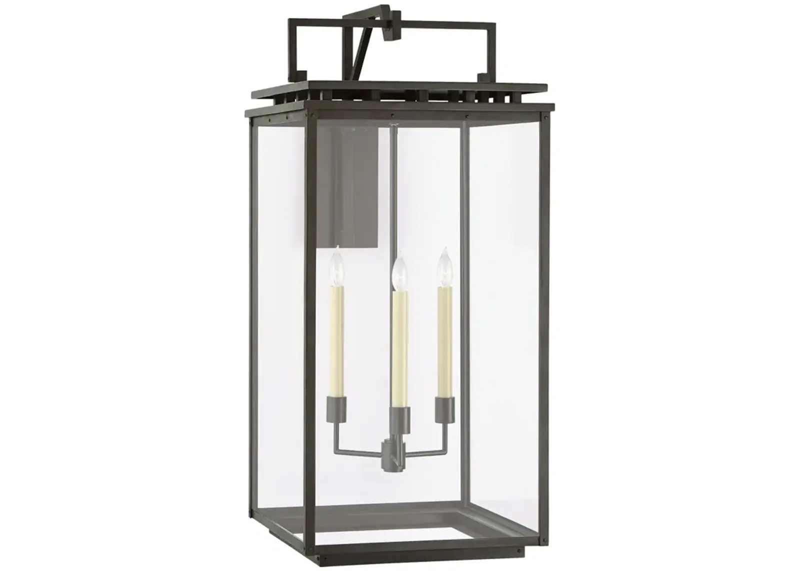 Cheshire Grande Bracketed Wall Lantern in Aged Iron with Clear Glass