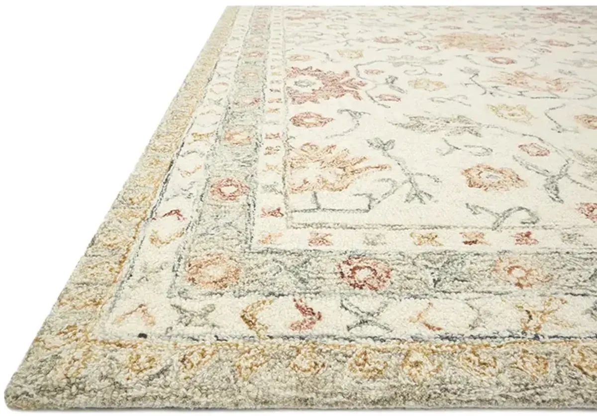 Norabel NOR03 Ivory/Rust 5' x 7'6" Rug