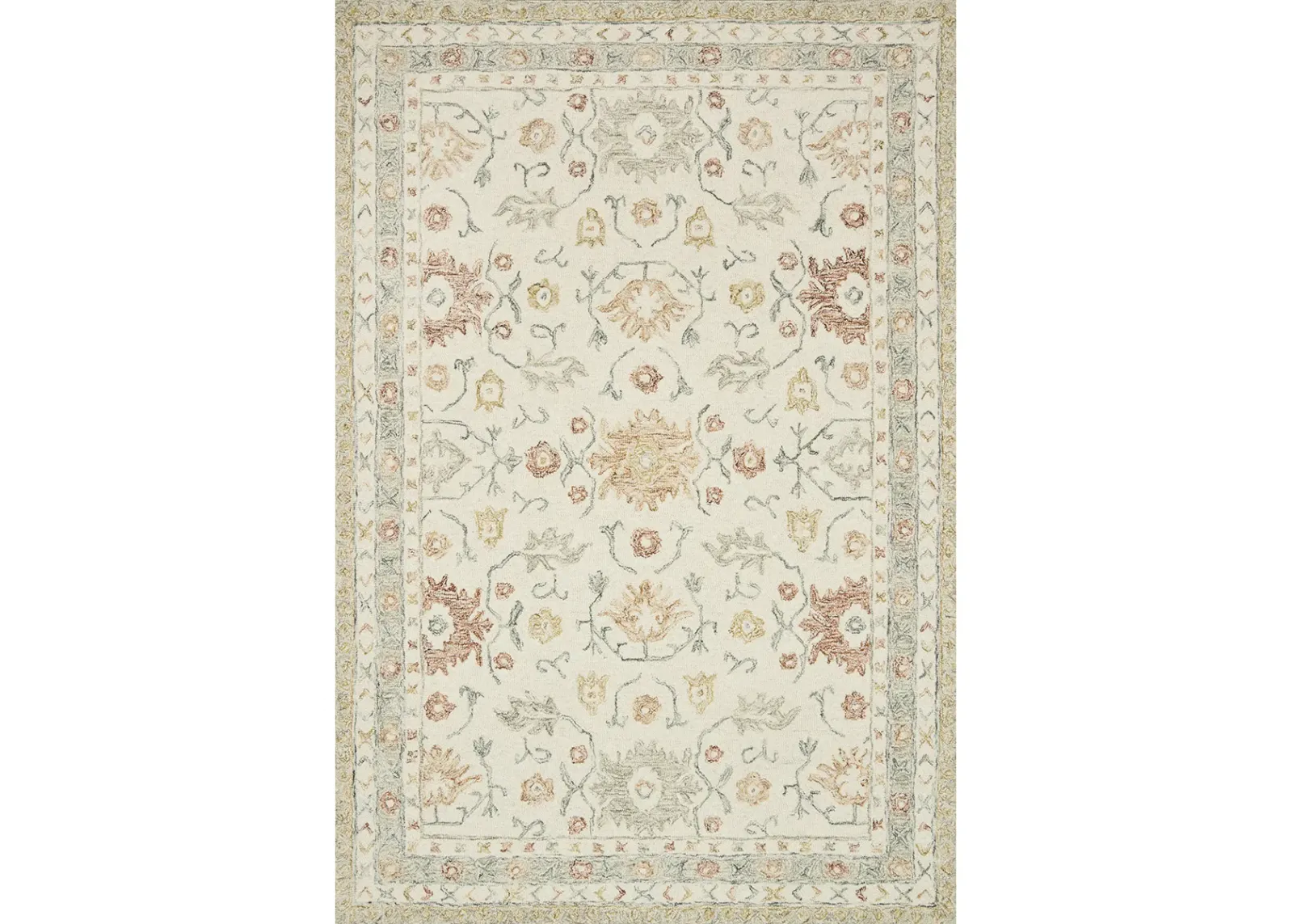 Norabel NOR03 Ivory/Rust 5' x 7'6" Rug