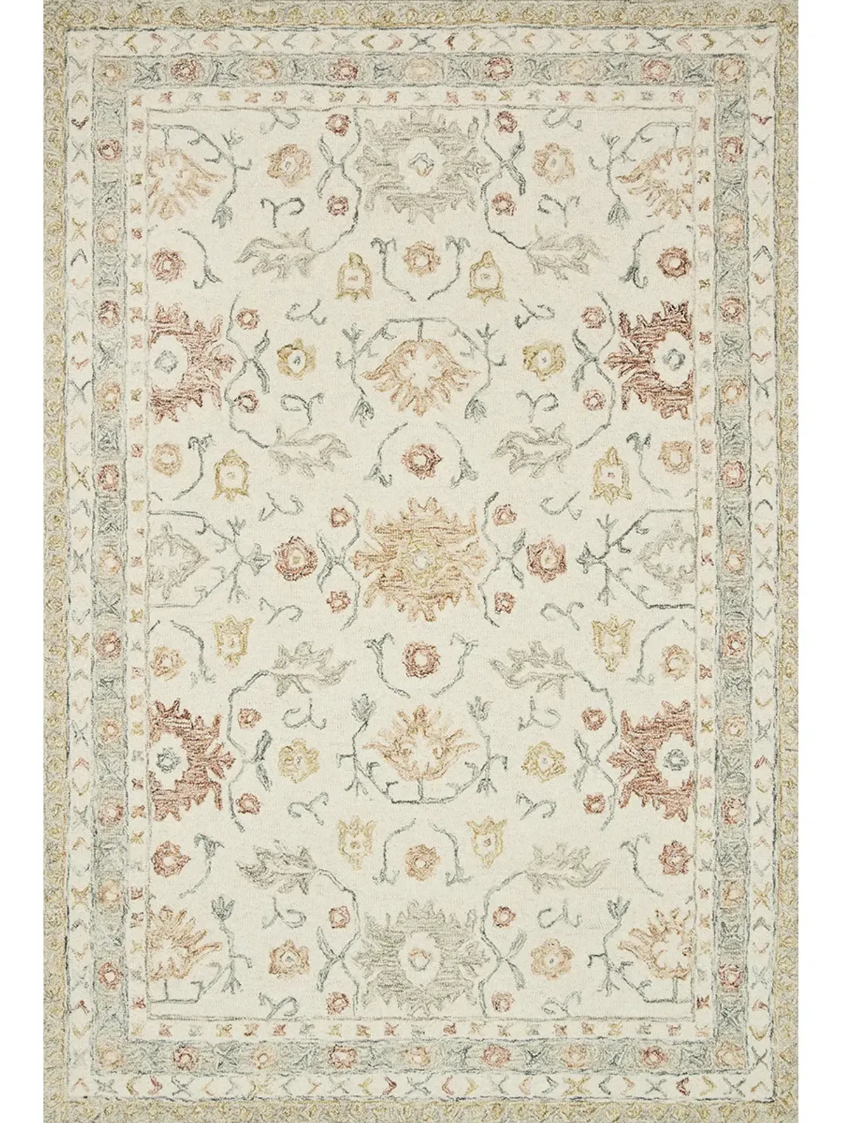 Norabel NOR03 Ivory/Rust 5' x 7'6" Rug