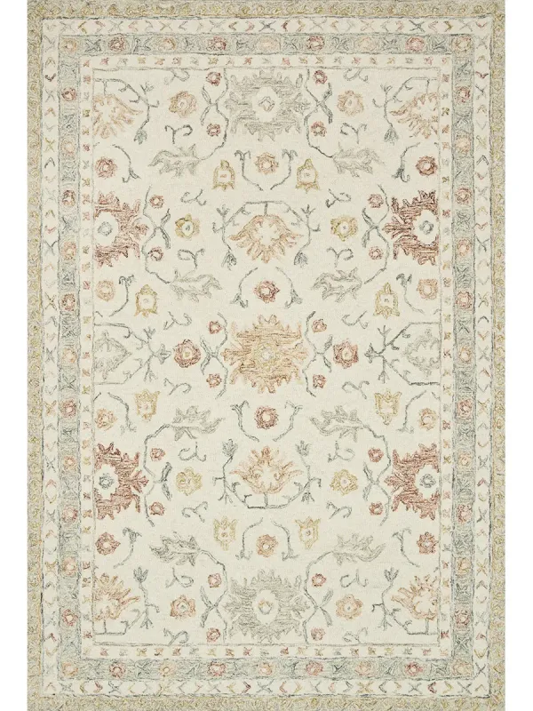 Norabel NOR03 Ivory/Rust 5' x 7'6" Rug
