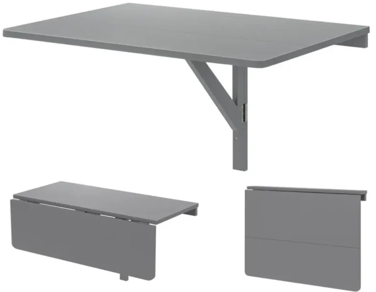 Hivvago 31.5 x 23.5 Inch Wall Mounted Folding Table for Small Spaces