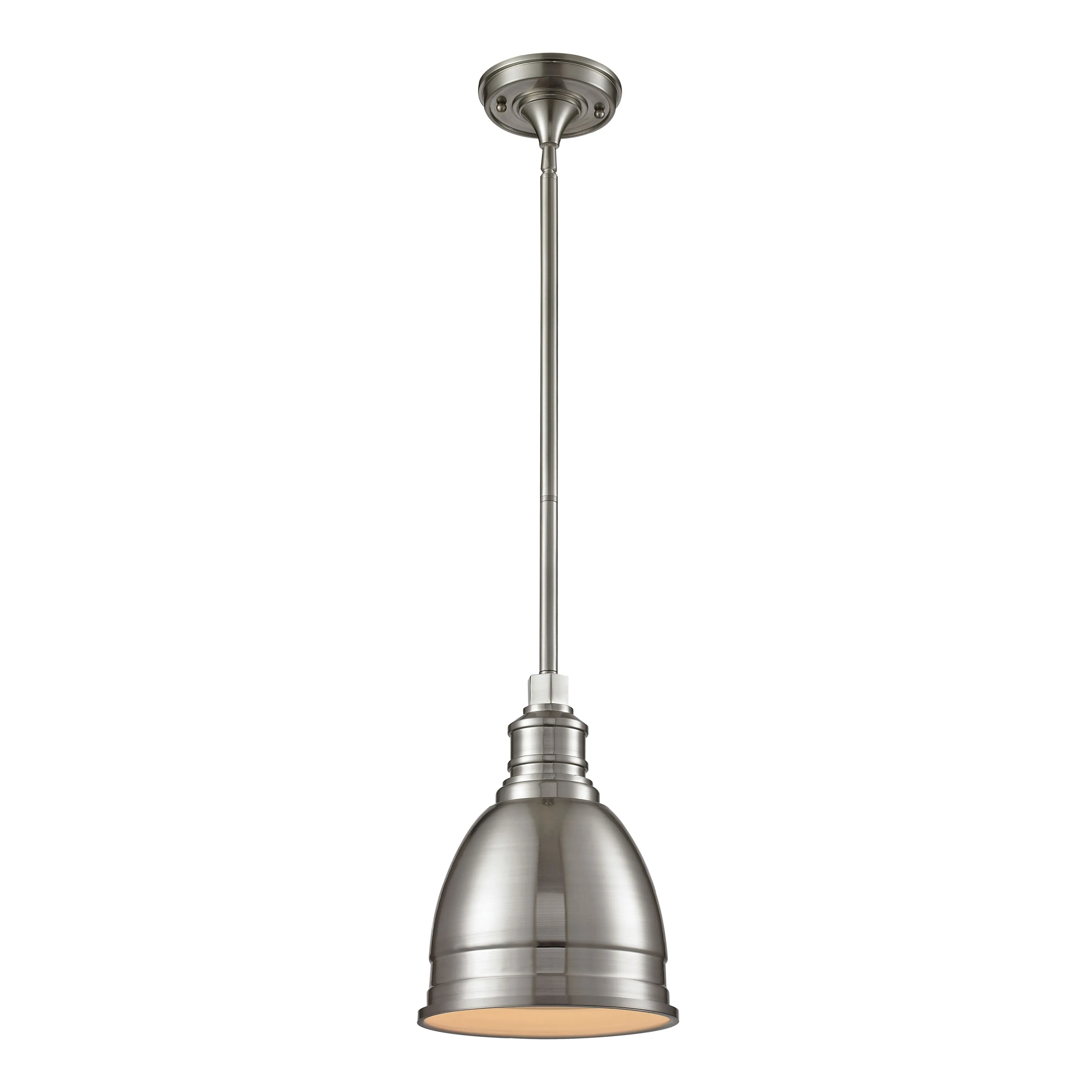 Carolton 8'' Wide 1-Light Brushed Nickel Mini Pendant