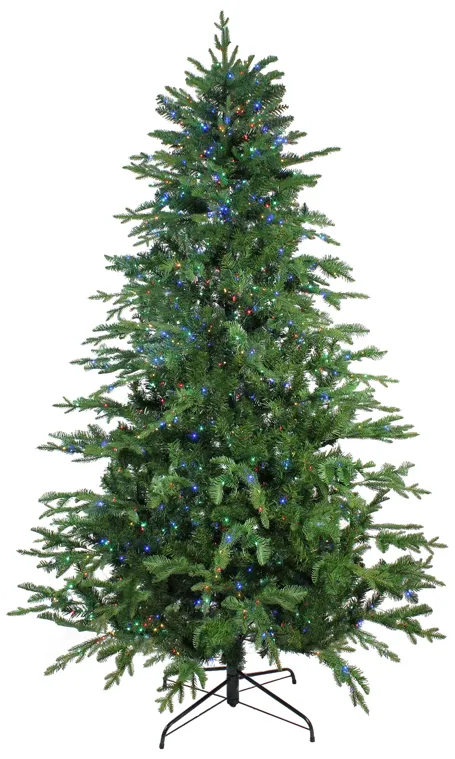 7.5' Pre-Lit Medium Ashland Sitka Spruce Artificial Christmas Tree - Multicolor LED Lights