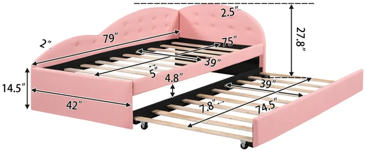 Merax PU Tufted Daybed with Trundle