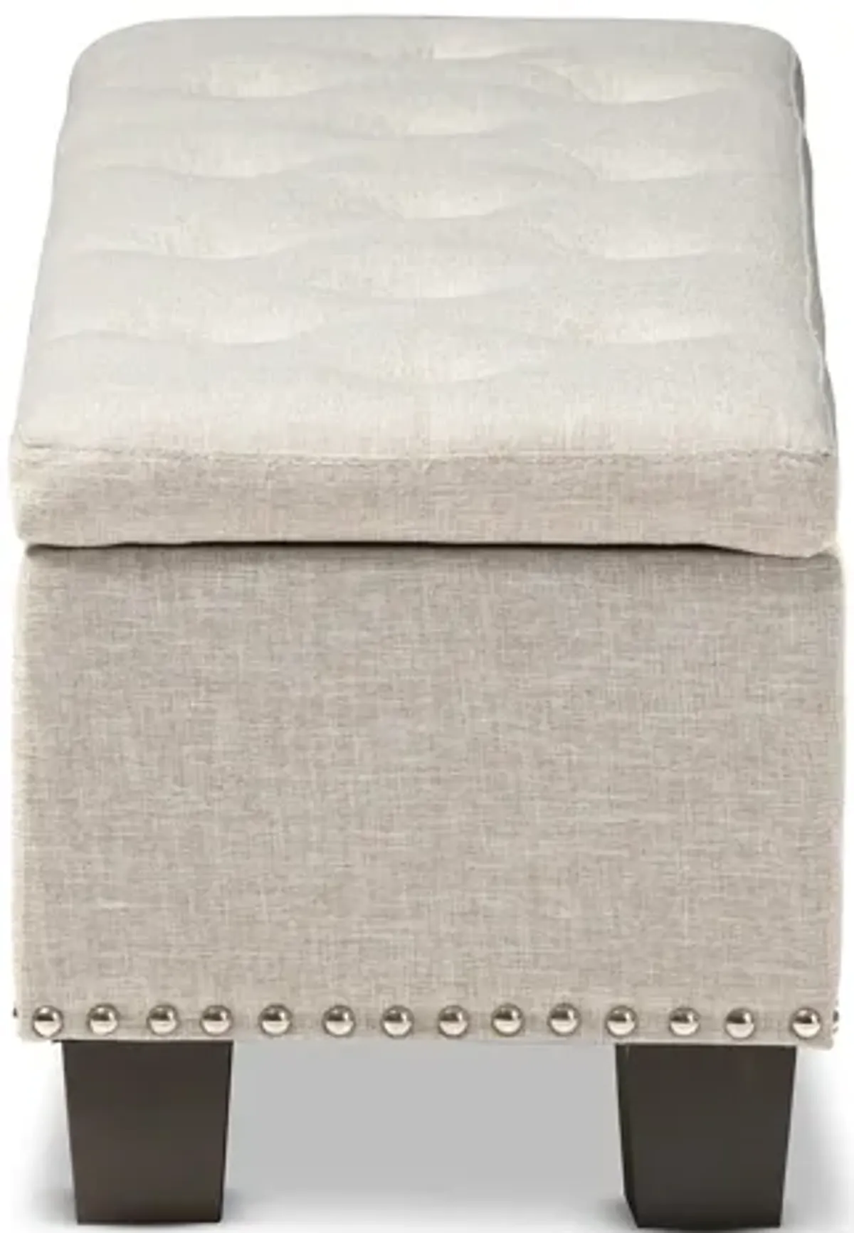 Baxton Studio Hannah Modern Dark Grey Fabric Upholstered Button Tufting Storage Ottoman Bench