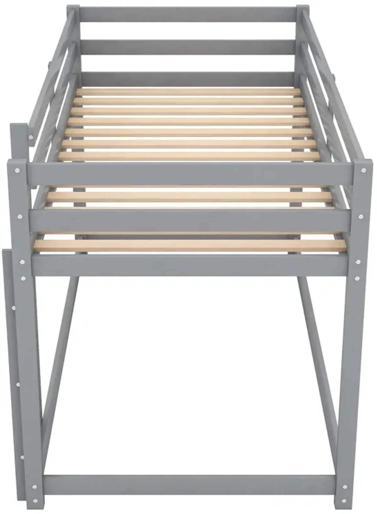 Merax Twin over Twin Floor Bunk Bed with Ladder