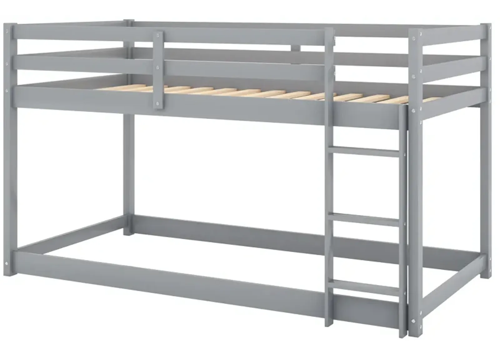 Merax Twin over Twin Floor Bunk Bed with Ladder