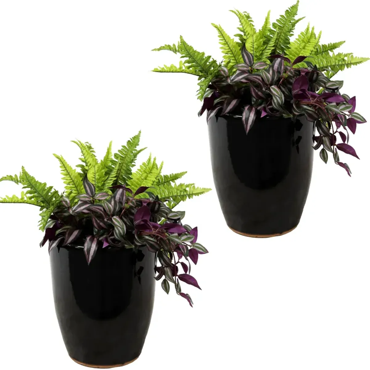 Sunnydaze Captivating Vista Ceramic Planter - 11.5" - Set of 2