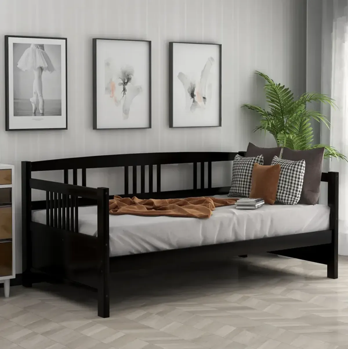 Merax Modern Solid Wood Daybed Sofa Bed