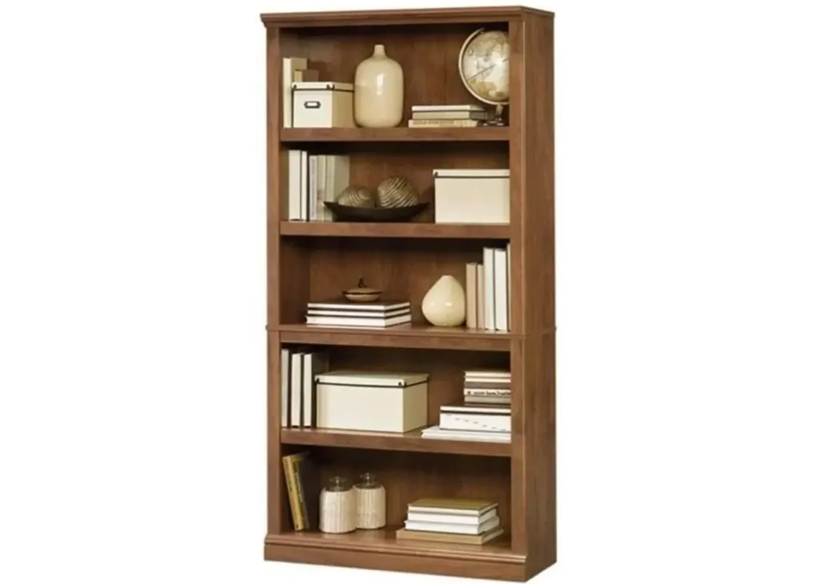 Hivvago 5-Shelf Bookcase in Medium Brown Oak Finish