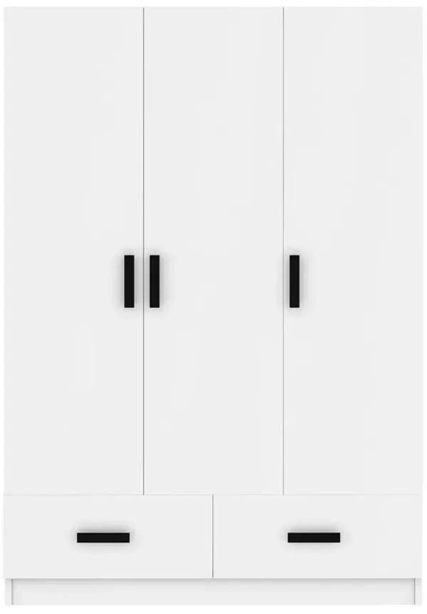 Merax 3-Door Wardrobe Closet with 2 Storage Drawers